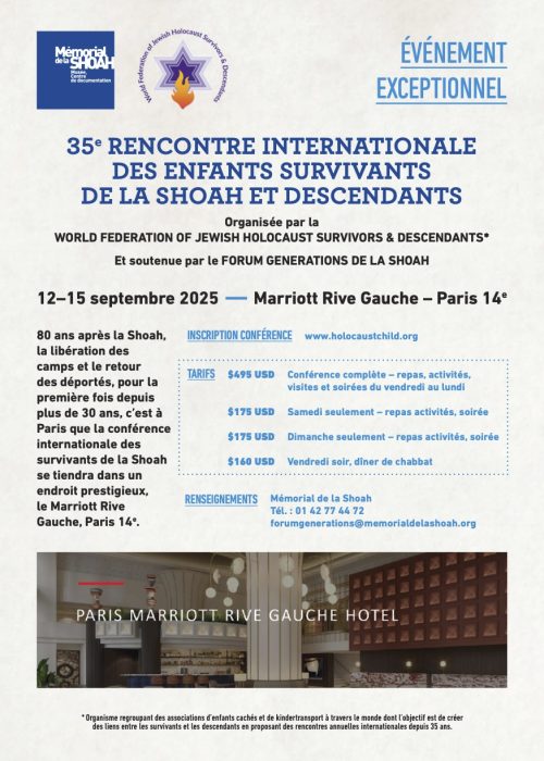 2509 Forum Int'l Generations Shoah - Flyer général
