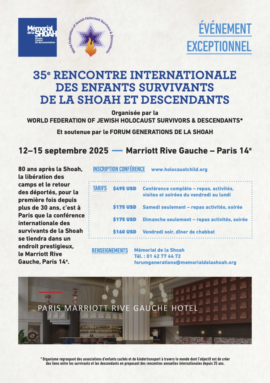 2509 Forum Int'l Generations Shoah - Flyer général