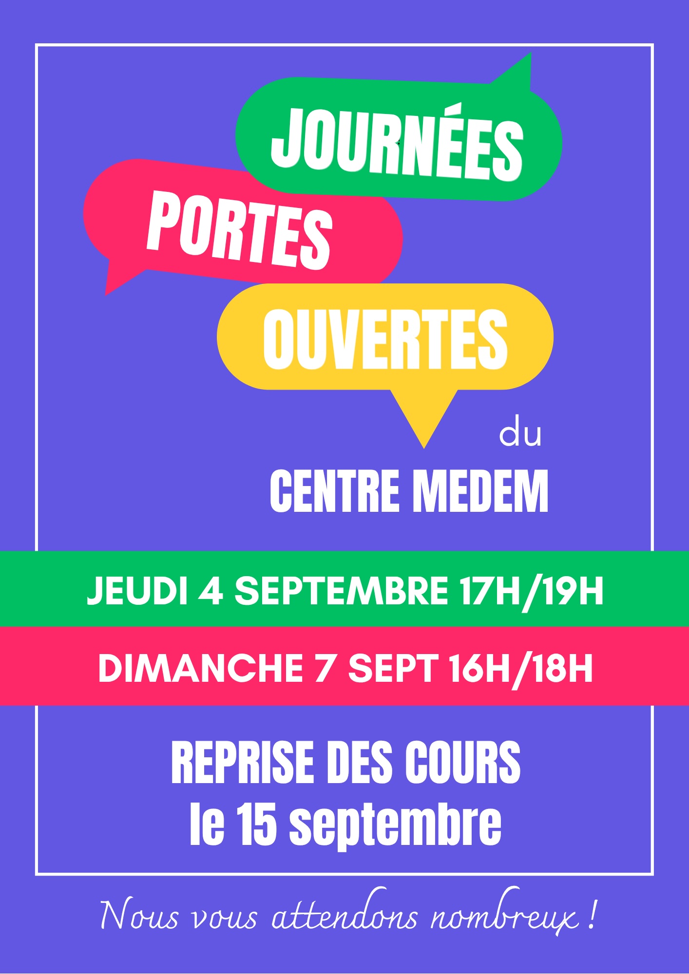 Coloré Audacieux Journée portes ouvertes collège Affiche - 1